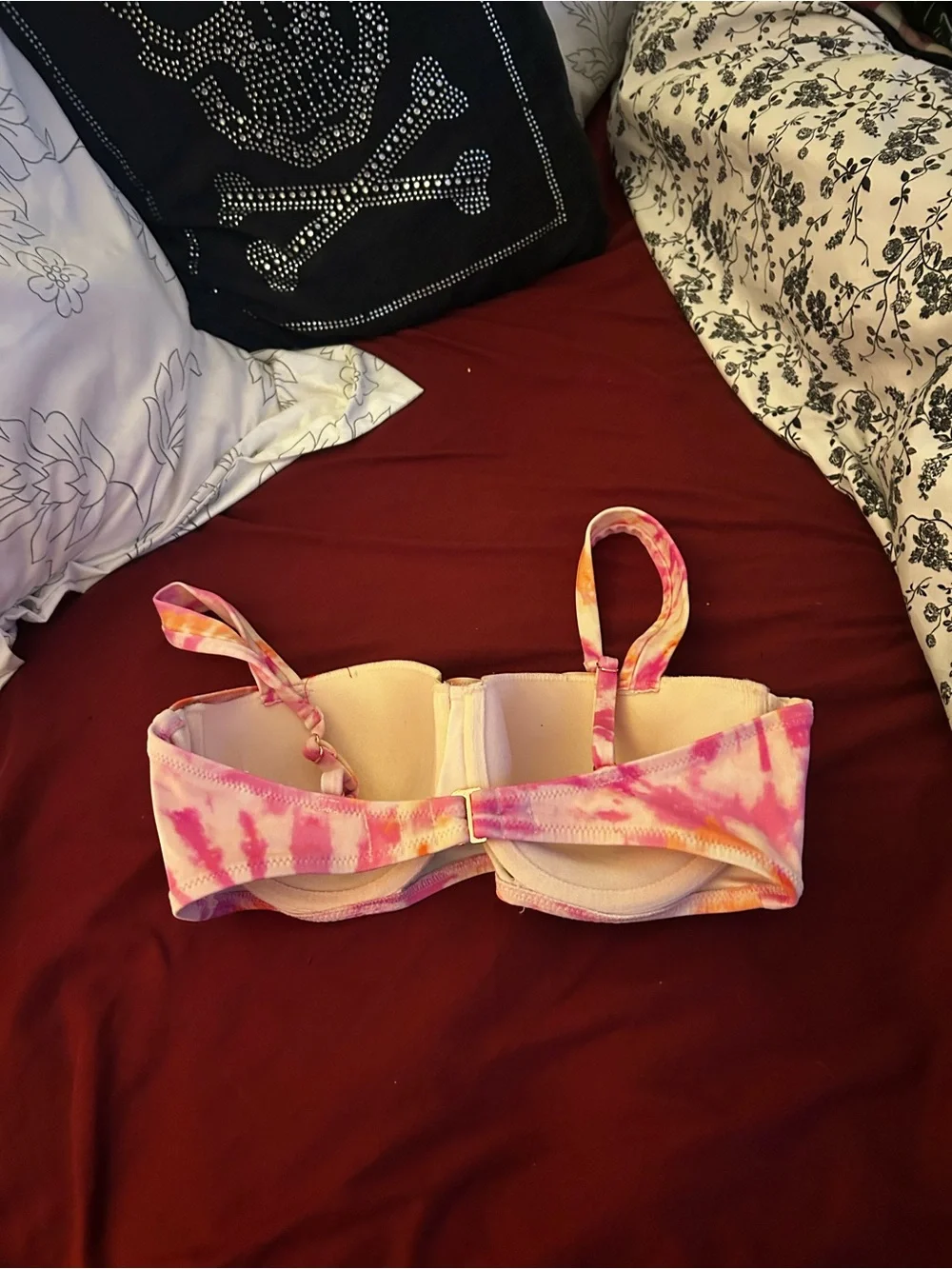 Shade & Shore Tie-Dye Underwire Bra in Pink & Orange